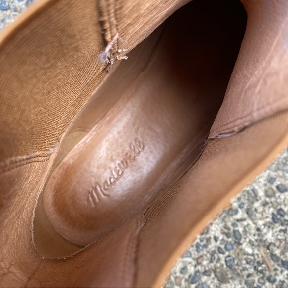 Madewell Ivy Chelsea Pull On Boot Genuine Bison Leather - Cognac Brown Size 10 - Picture 5 of 10